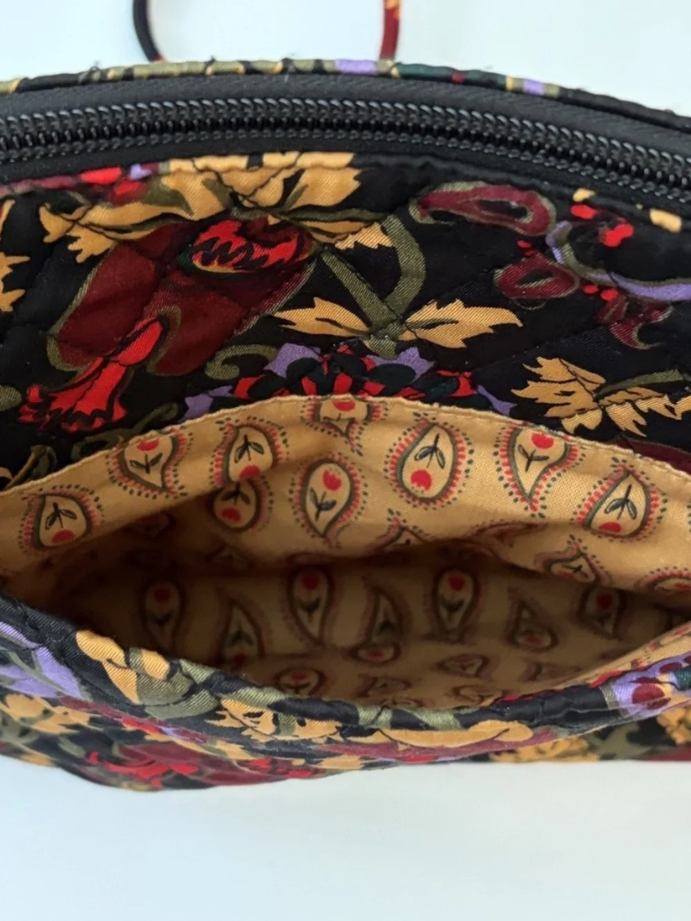 Vera Bradley Hipster Crossbody Bag Midnight Garden Paisley Quilted Adjustable